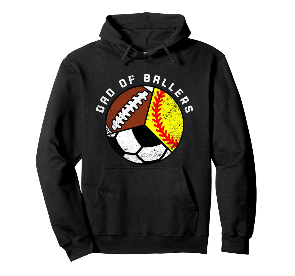 Dad Ballers Funny Softball Soccer Hoodie - Aesthetic Graphic for Adults - T-Shirt, Sweatshirt, Hoodie