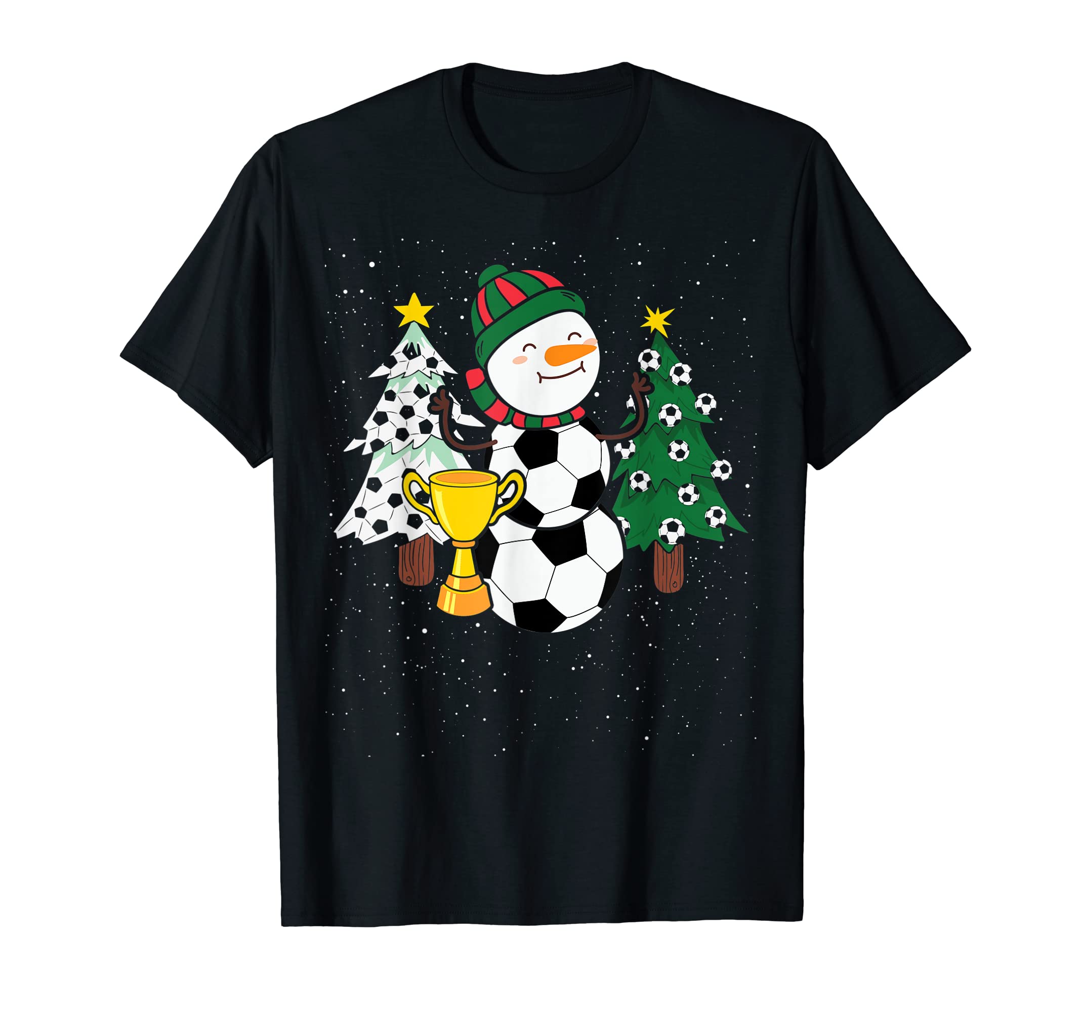 Funny Soccer Ball Snowman Winter Hat T-Shirt - Streetwear Style Men Women - T-Shirt, Sweatshirt, Hoodie