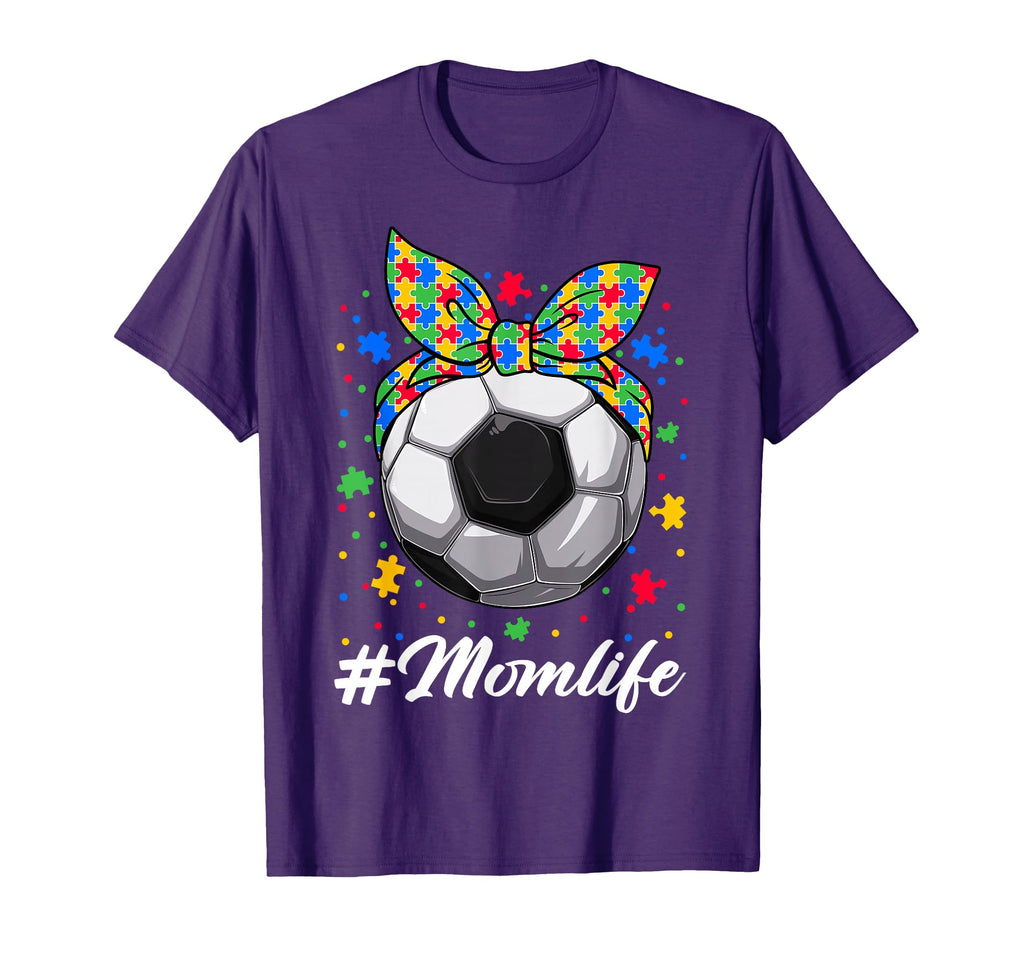 Messy Bun Soccer Ball Puzzle Asd Mom T-Shirt - Graphic Print Men Women - T-Shirt, Sweatshirt, Hoodie