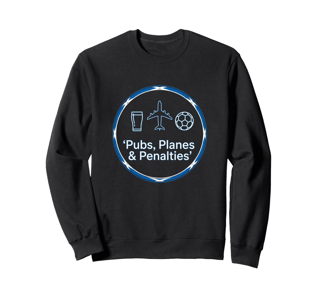 Pubs Planes Penalties Beer Travel Sweatshirt - Minimalist Print for Adults - T-Shirt, Sweatshirt, Hoodie