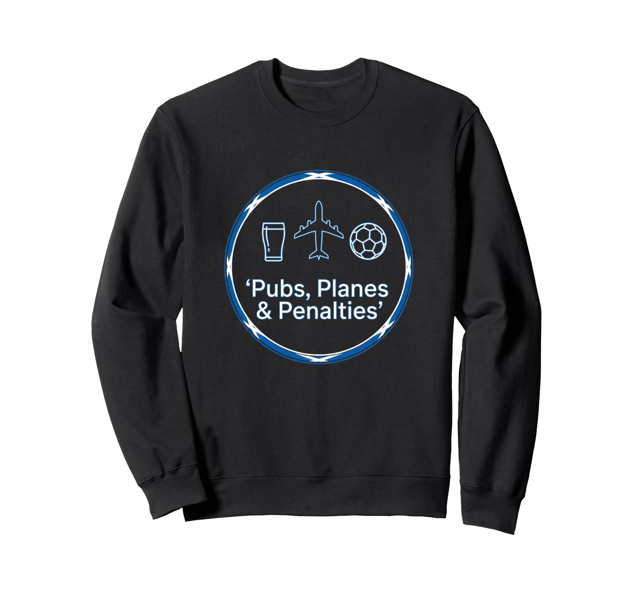 Pubs Planes Penalties Beer Travel Sweatshirt - Minimalist Print for Adults - T-Shirt, Sweatshirt, Hoodie