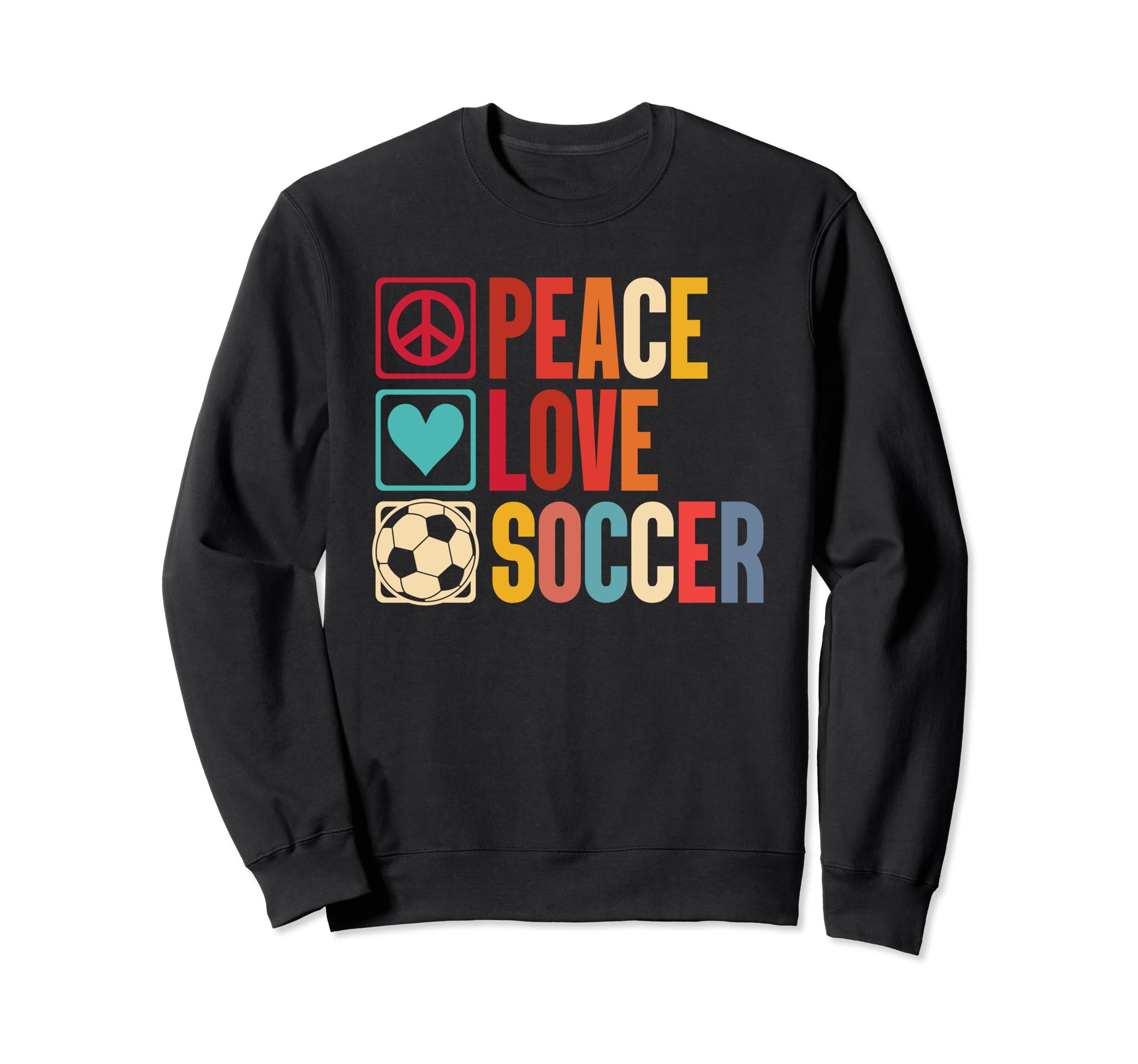 Soccer Enthusiasts Peace Love Fans Sweatshirt - Unique Graphic Unisex - T-Shirt, Sweatshirt, Hoodie