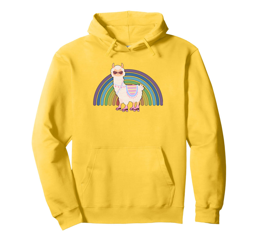 Llama Roller Skate Funny 70S 80S Skating Hoodie - Graphic Print Unisex - T-Shirt, Sweatshirt, Hoodie