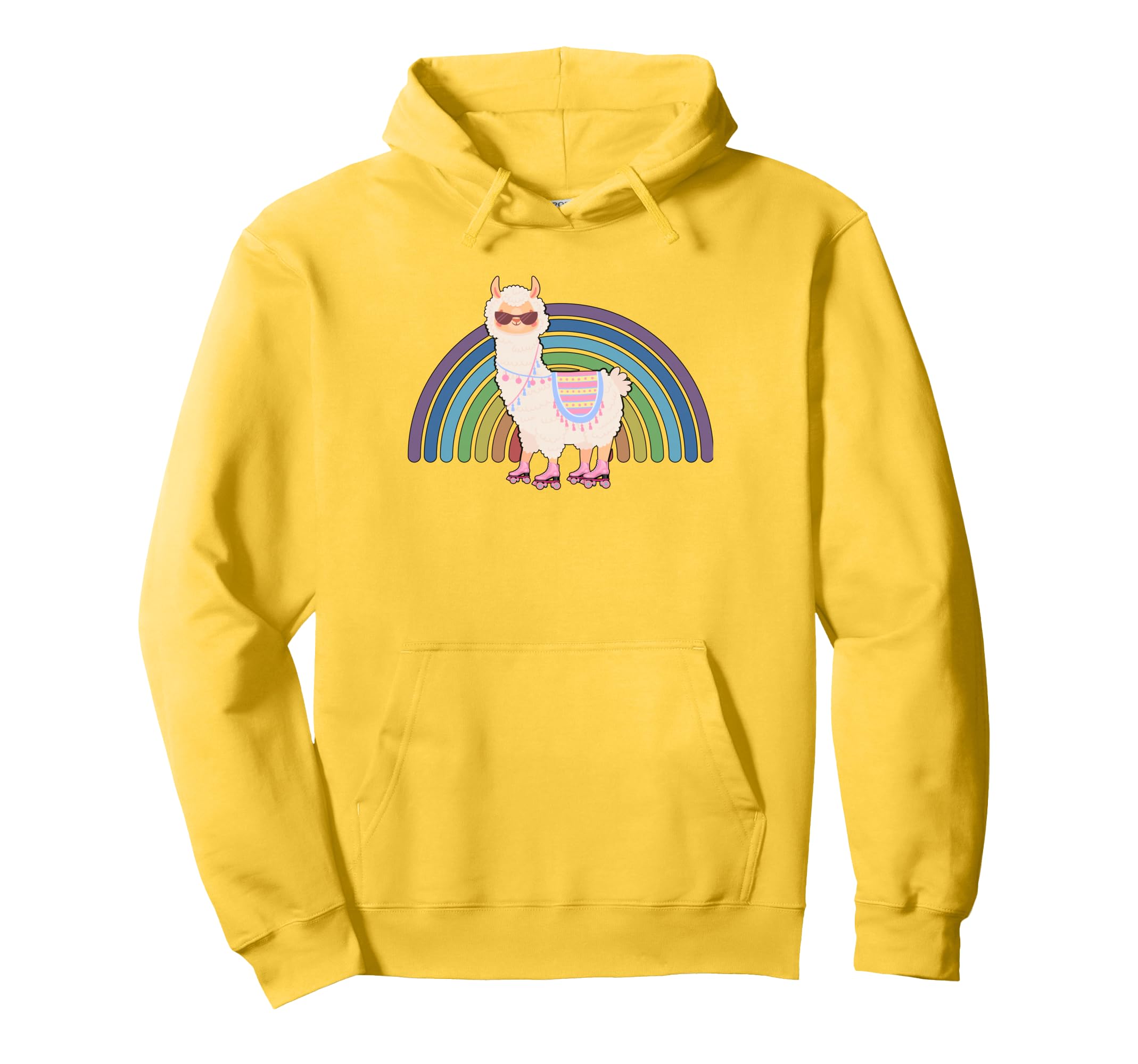 Llama Roller Skate Funny 70S 80S Skating Hoodie - Graphic Print Unisex - T-Shirt, Sweatshirt, Hoodie