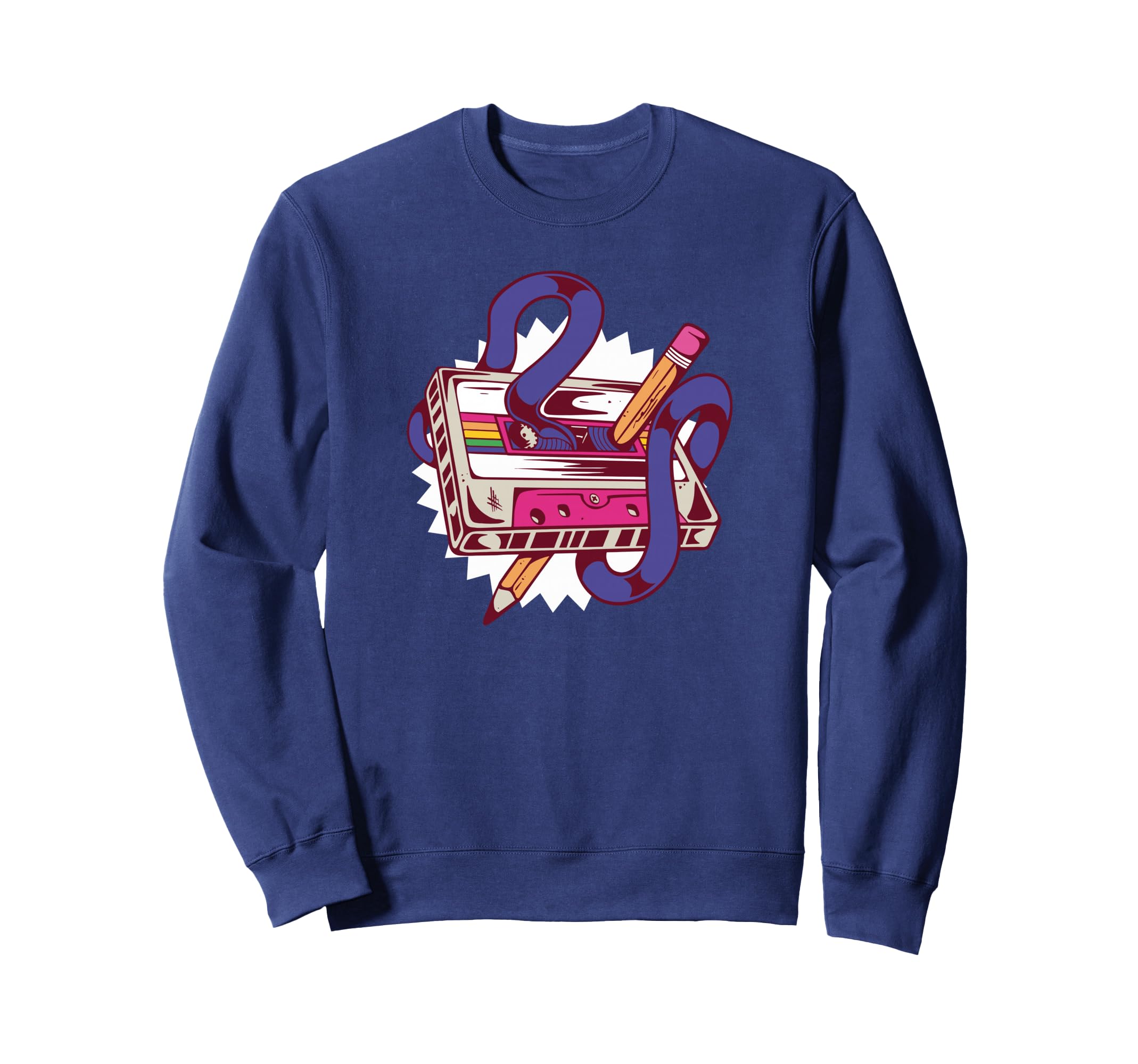 Audio Cassette Tape Pencil Mixtape Sweatshirt - Trendy Graphic Unisex - T-Shirt, Sweatshirt, Hoodie