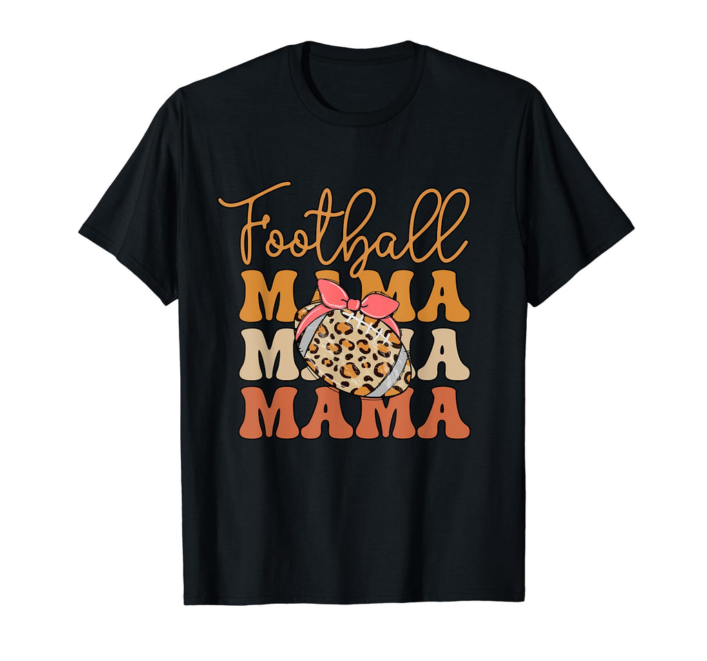 Football Mama Leopard Soccer Mom Back T-Shirt - Custom Art Print Men Women - T-Shirt, Sweatshirt, Hoodie