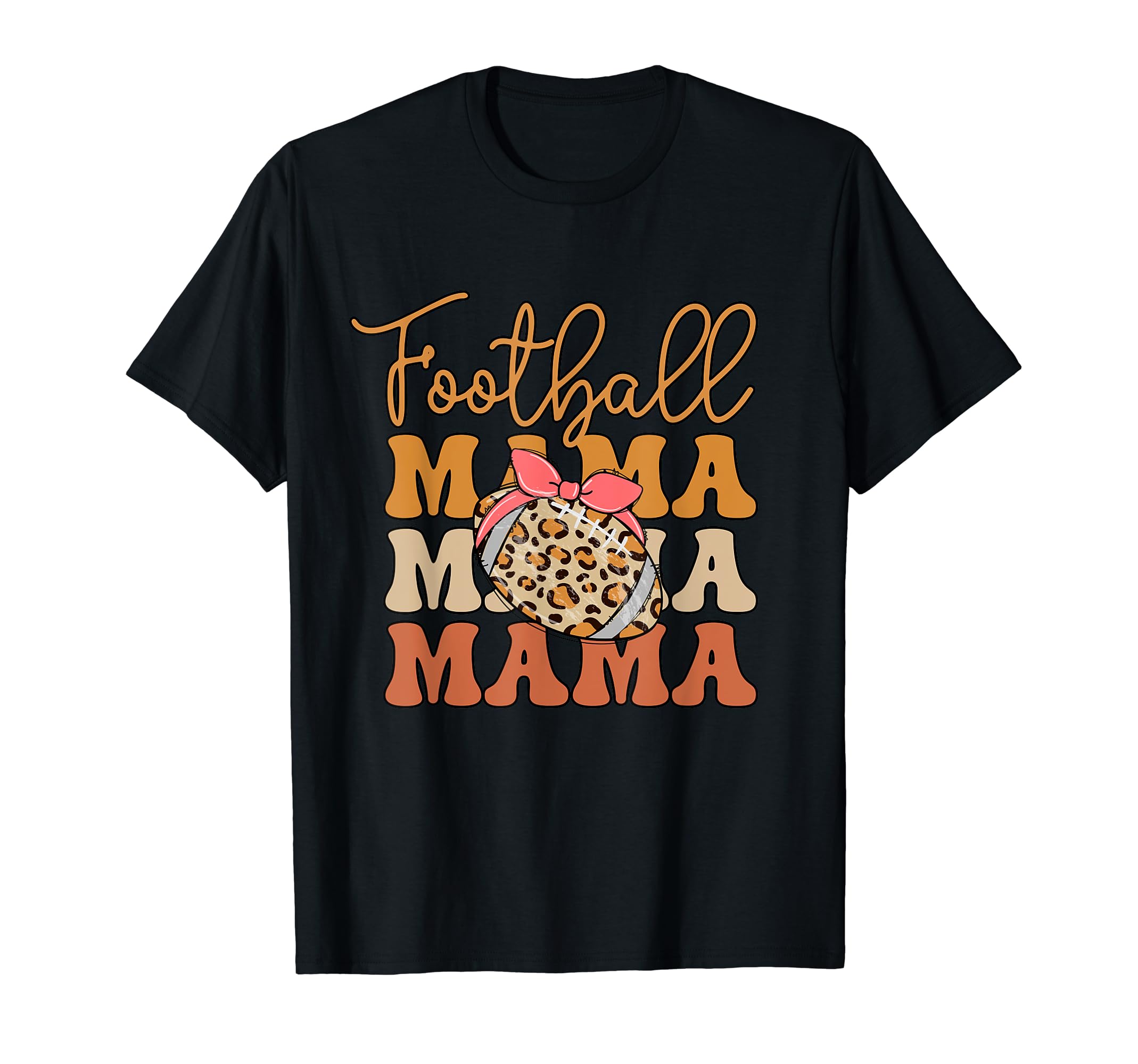 Football Mama Leopard Soccer Mom Back T-Shirt - Custom Art Print Men Women - T-Shirt, Sweatshirt, Hoodie