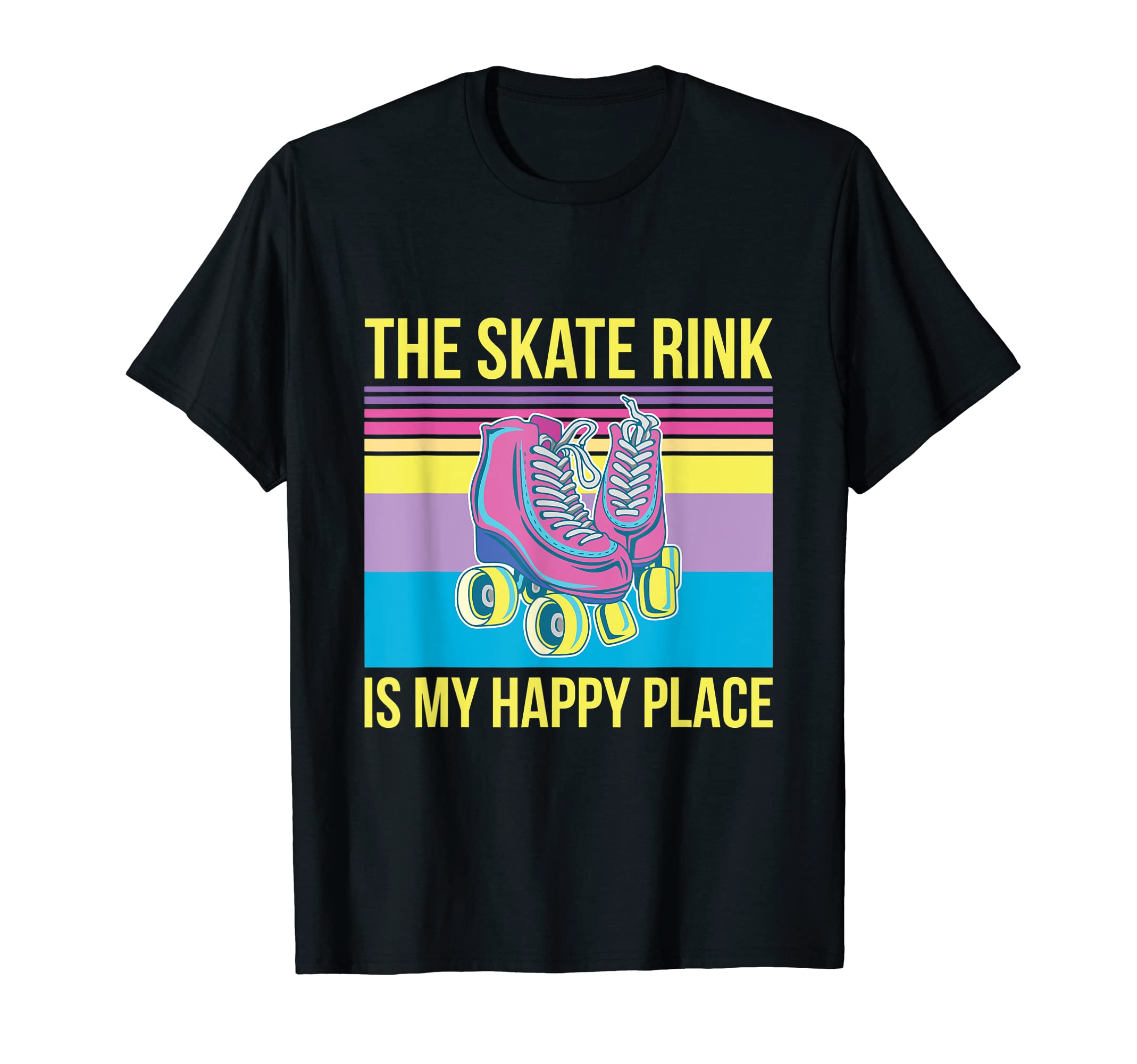 Skate Rink Is My Happy Place Roller T-Shirt - Trendy Graphic for Adults - T-Shirt, Sweatshirt, Hoodie