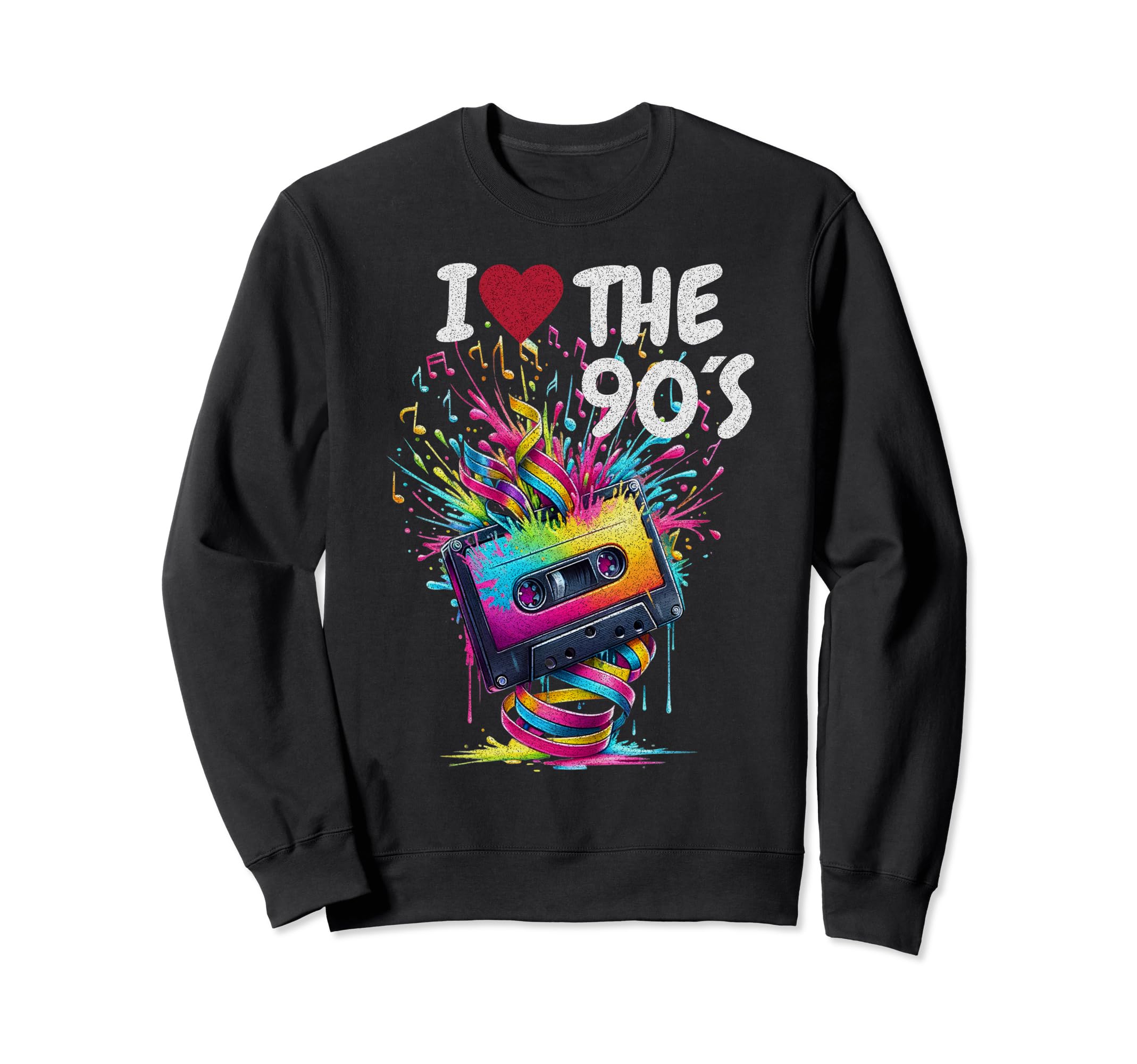 90S Music Notes Cassette Tape Sweatshirt - Minimalist Print Men Women - T-Shirt, Sweatshirt, Hoodie