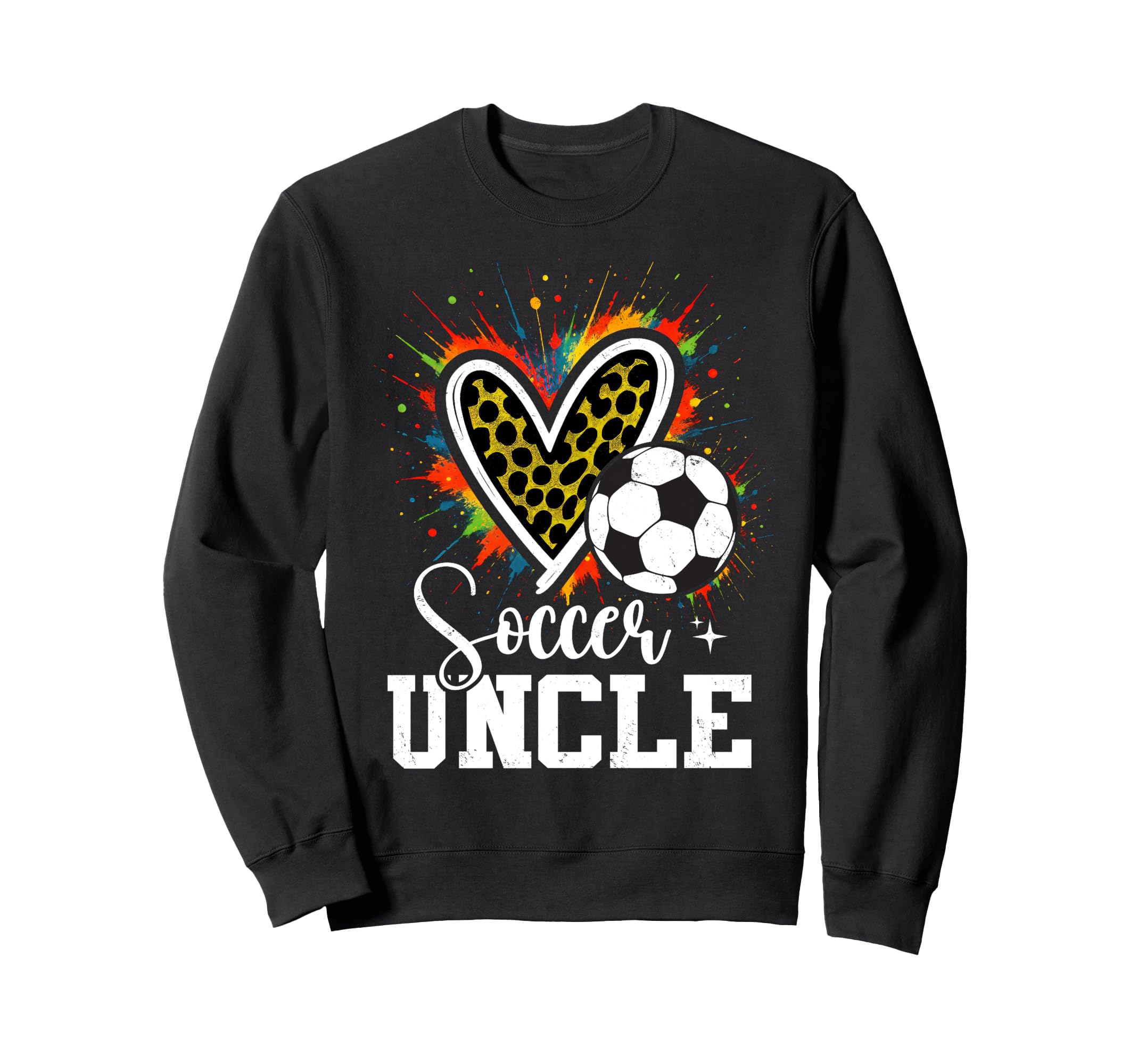 Soccer Uncle Leopard Heart Colorful Sweatshirt - Novelty Apparel Men Women - T-Shirt, Sweatshirt, Hoodie