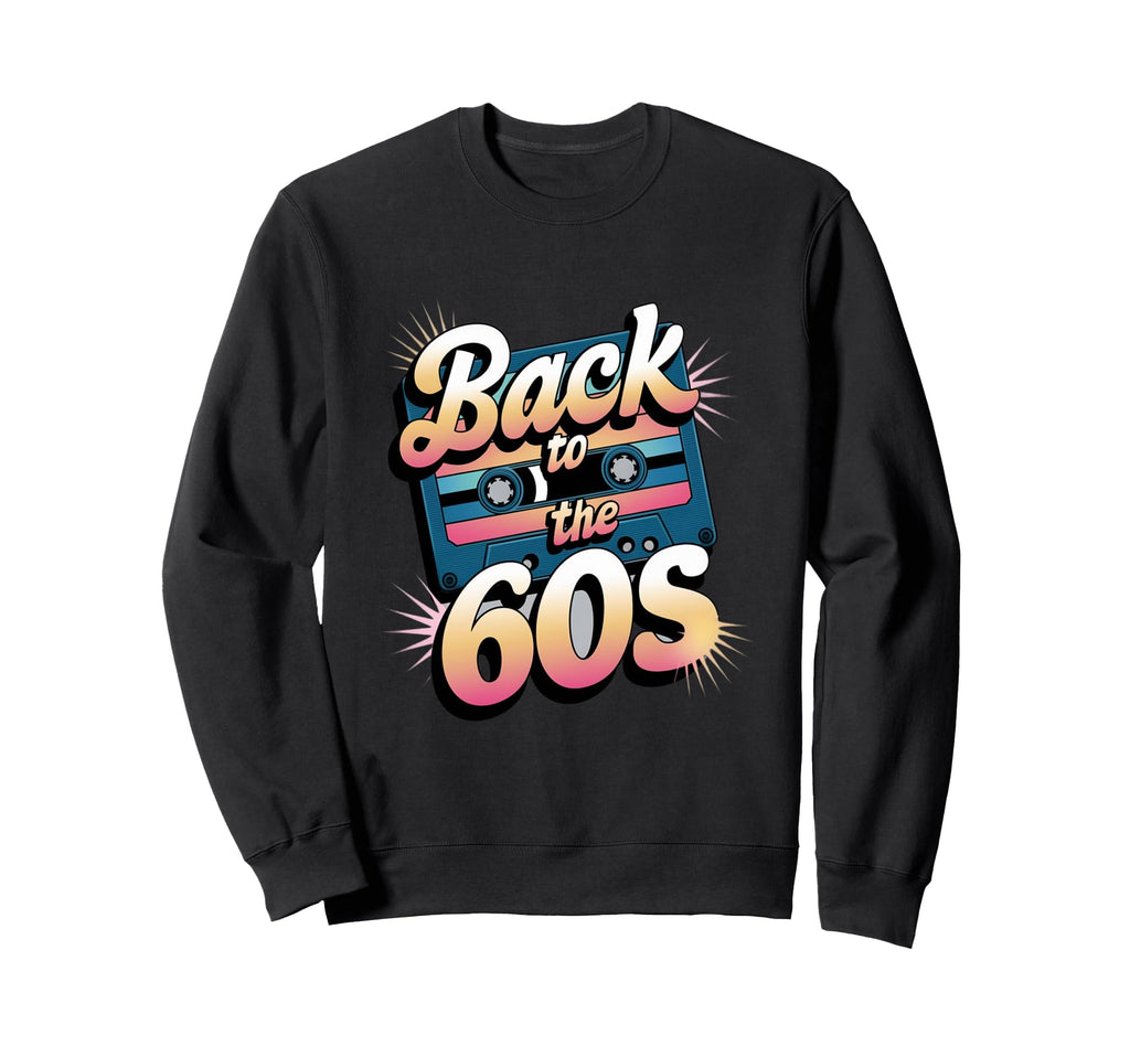 60S Music Vibes Cassette Tape Sweatshirt - Graphic Print Men Women - T-Shirt, Sweatshirt, Hoodie