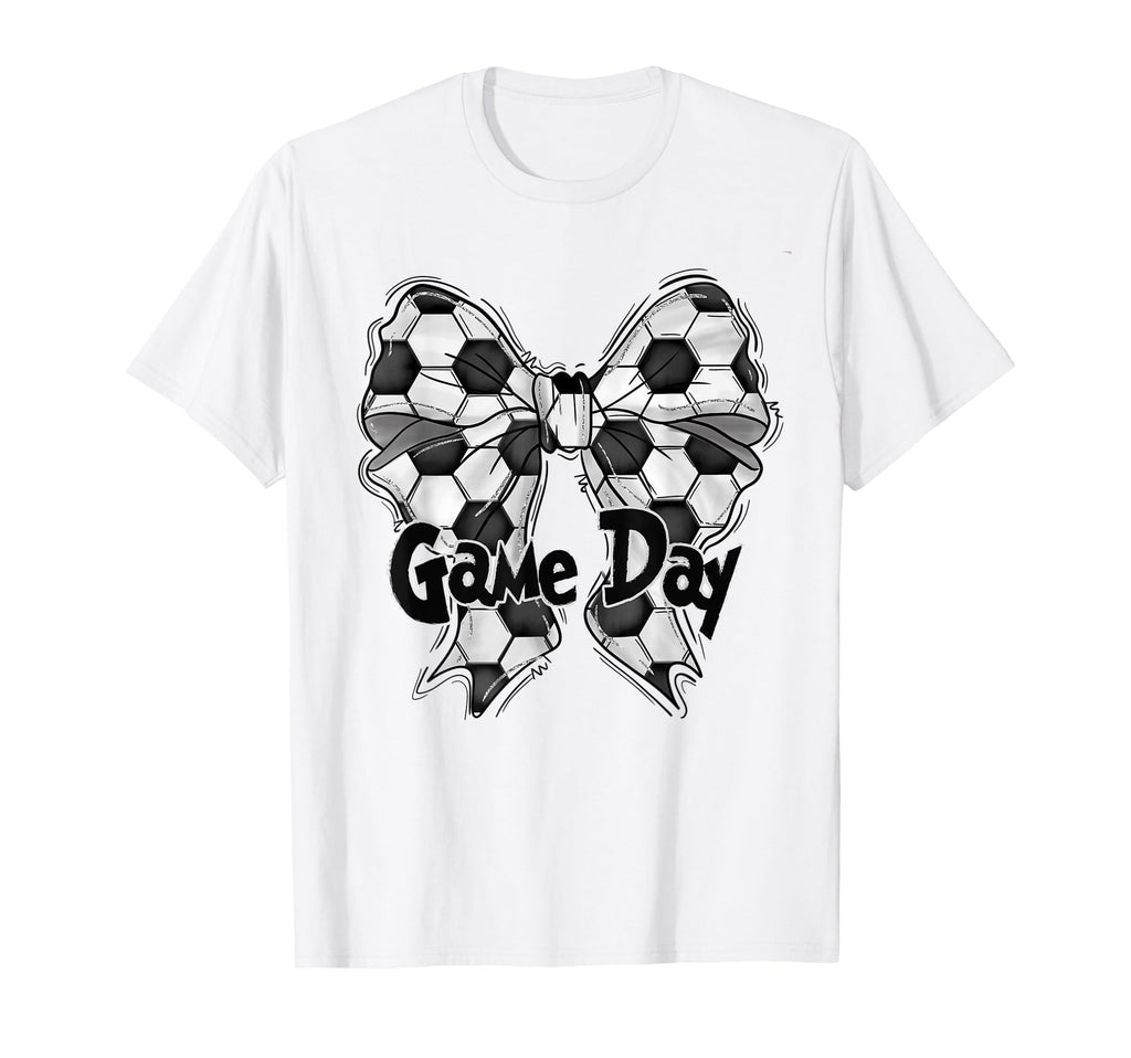 Coquette Bow Soccer Game Day Soccer Mom T-Shirt - Unique Graphic Men Women - T-Shirt, Sweatshirt, Hoodie