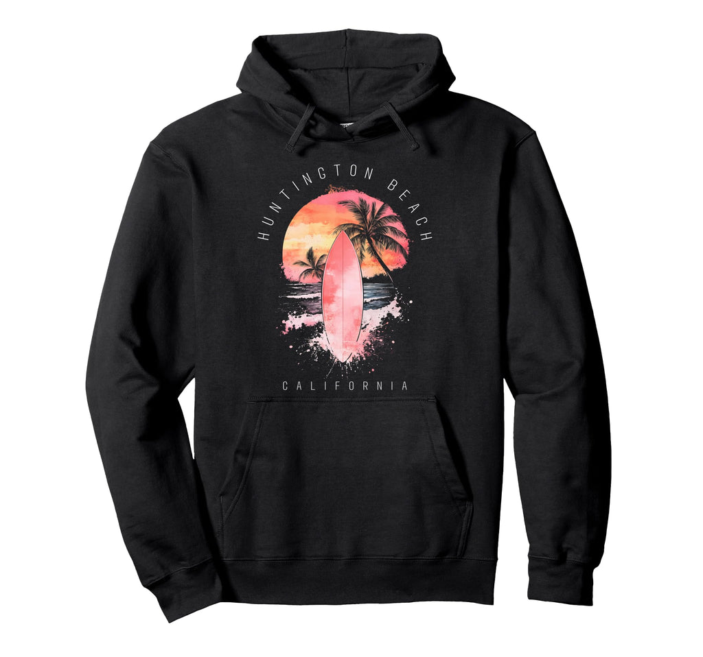Huntington Beach California Surfing Hoodie - Custom Art Print Men Women - T-Shirt, Sweatshirt, Hoodie