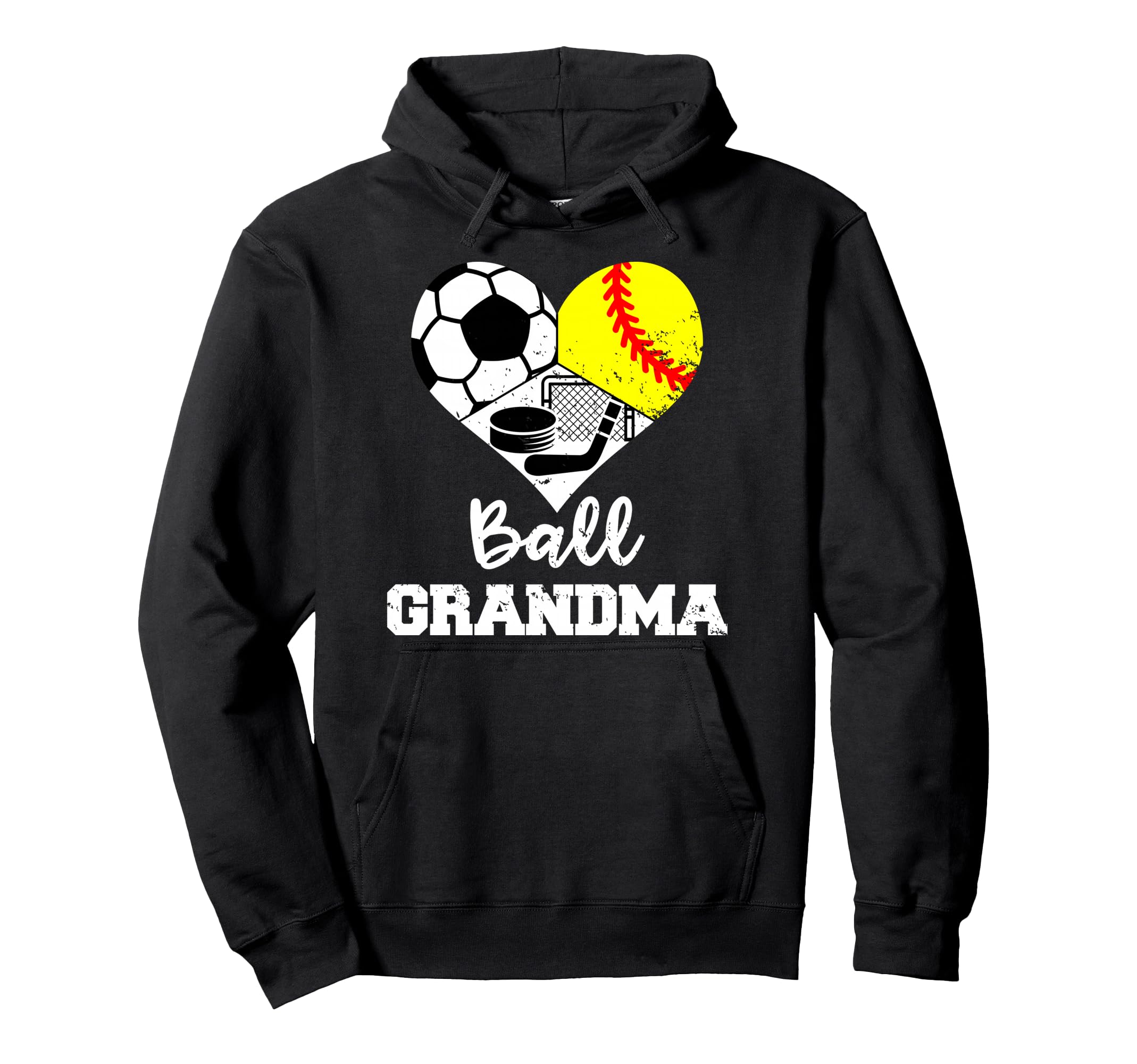 Ball Grandma Heart Funny Soccer Hoodie - Streetwear Style Men Women - T-Shirt, Sweatshirt, Hoodie