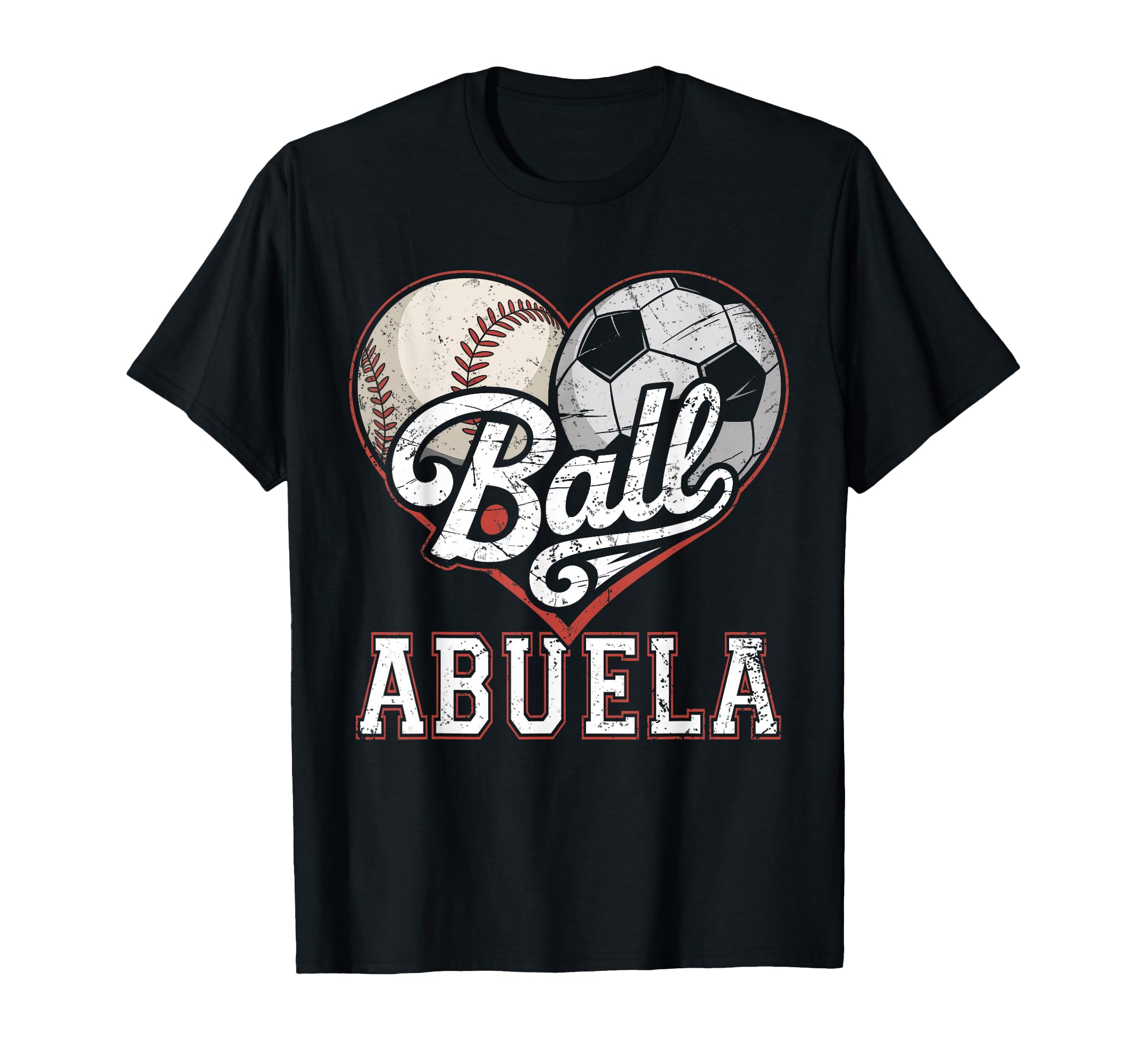 Ball Abuela Baseball Soccer Heart T-Shirt - Aesthetic Graphic for Adults - T-Shirt, Sweatshirt, Hoodie