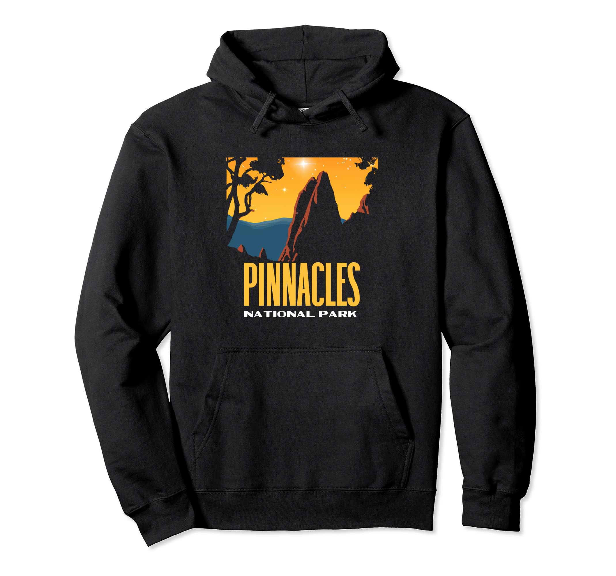 Pinnacles National Park 80S Stars Hoodie - Minimalist Print for Adults - T-Shirt, Sweatshirt, Hoodie