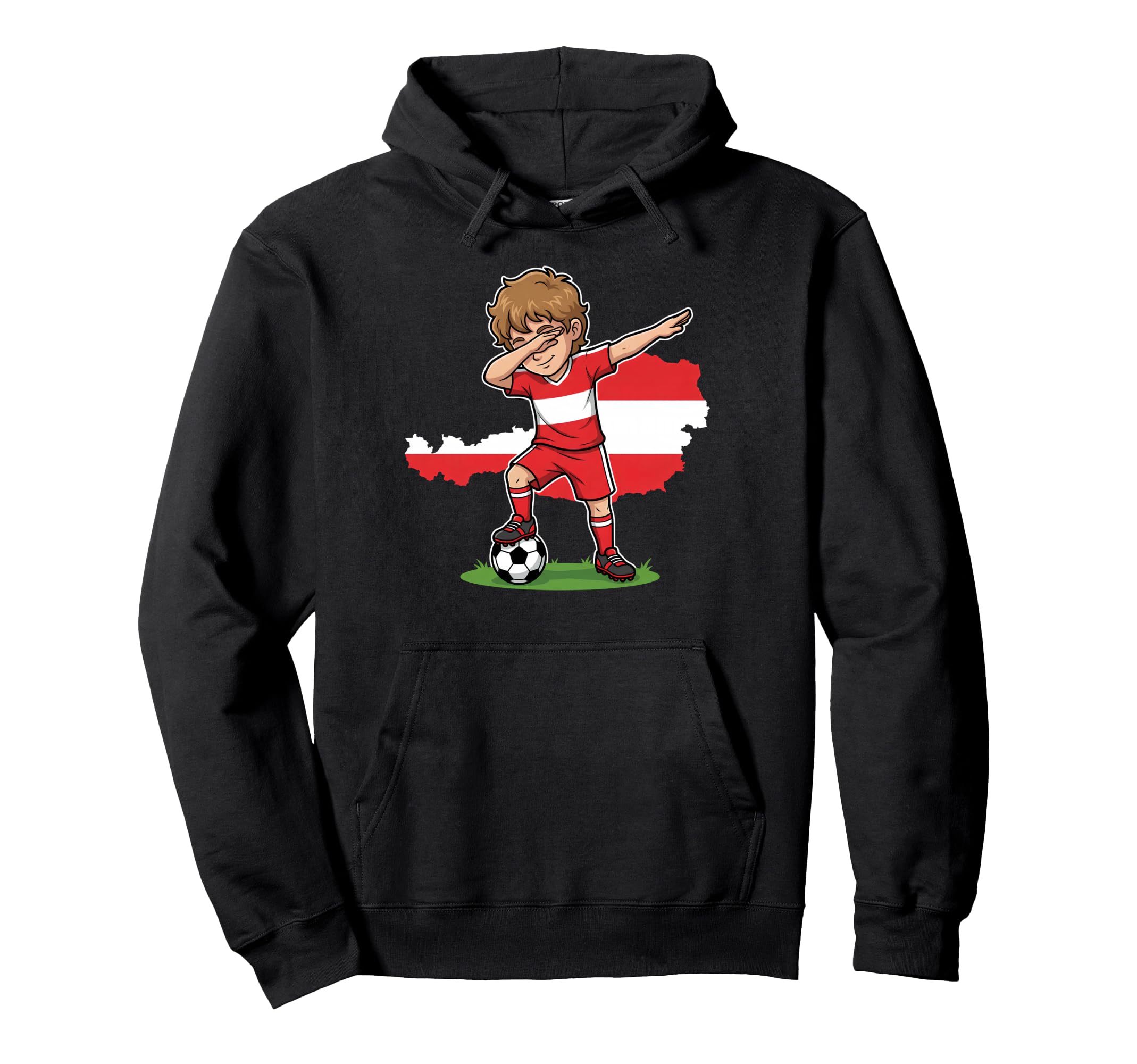Austria Soccer Dab Flag Football Hoodie - Streetwear Style for Adults - T-Shirt, Sweatshirt, Hoodie