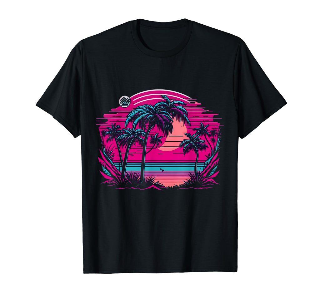 80S Vaporwave Palm Tree Tropical T-Shirt - Streetwear Style for Adults - T-Shirt, Sweatshirt, Hoodie