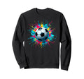 Colorful Splash Art Soccer Sweatshirt - Casual Everyday Wear Men Women - T-Shirt, Sweatshirt, Hoodie