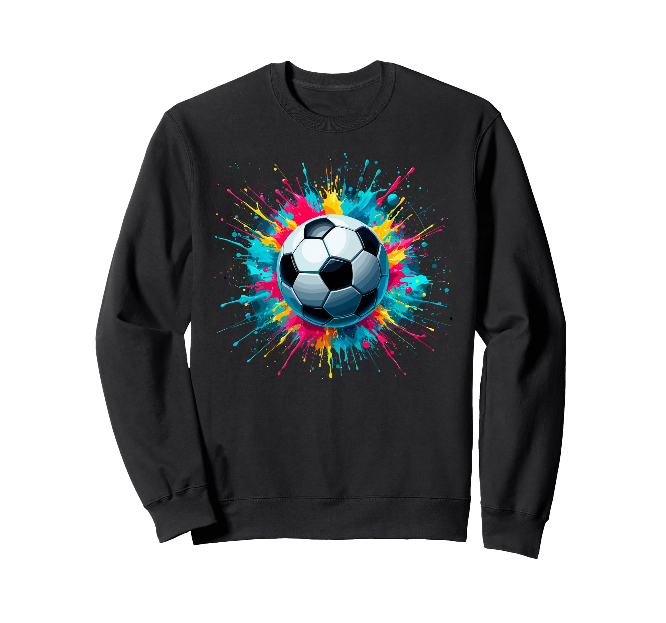 Colorful Splash Art Soccer Sweatshirt - Casual Everyday Wear Men Women - T-Shirt, Sweatshirt, Hoodie
