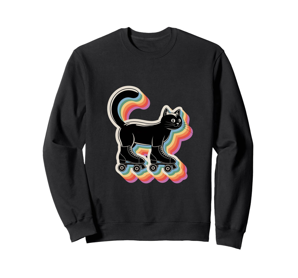 Kawaii Cat Roller Skate Shoes Sweatshirt - Streetwear Style Men Women - T-Shirt, Sweatshirt, Hoodie