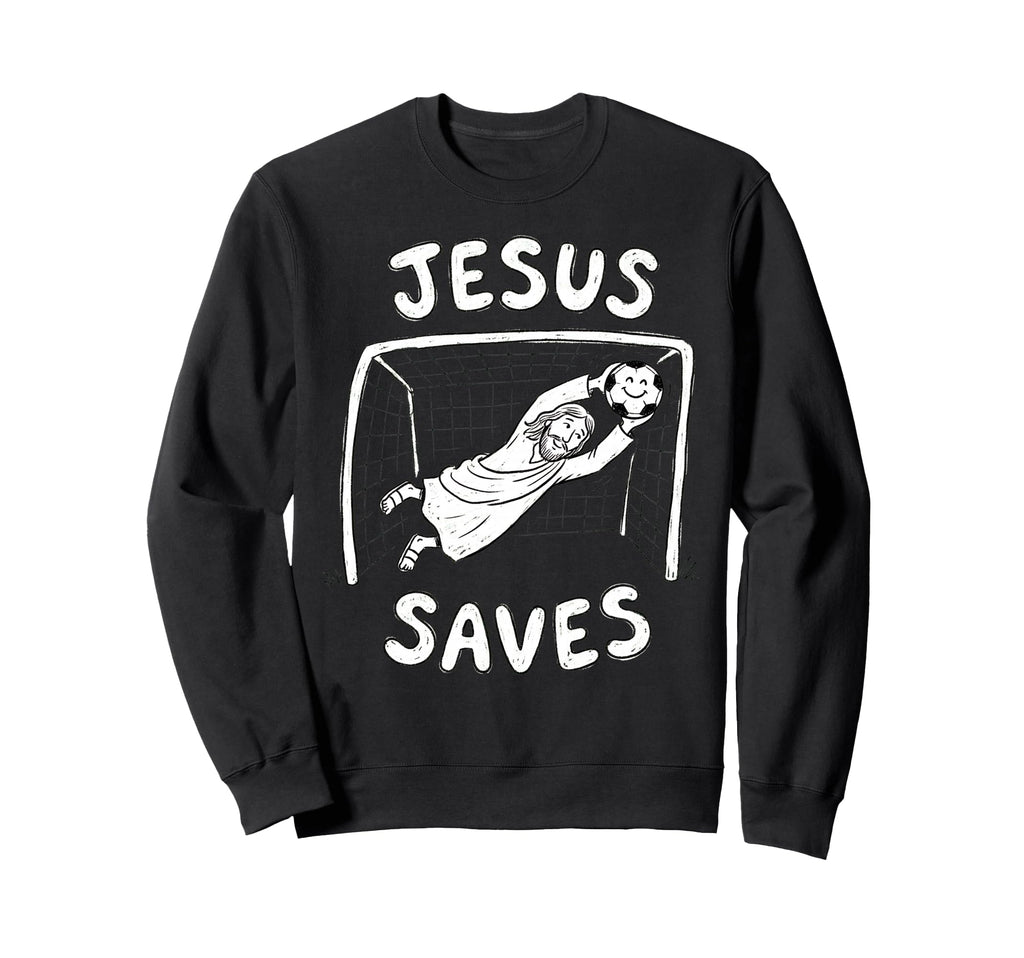 Christian Jesus Saves Soccer Sweatshirt - Minimalist Print for Adults - T-Shirt, Sweatshirt, Hoodie