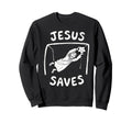Christian Jesus Saves Soccer Sweatshirt - Minimalist Print for Adults - T-Shirt, Sweatshirt, Hoodie