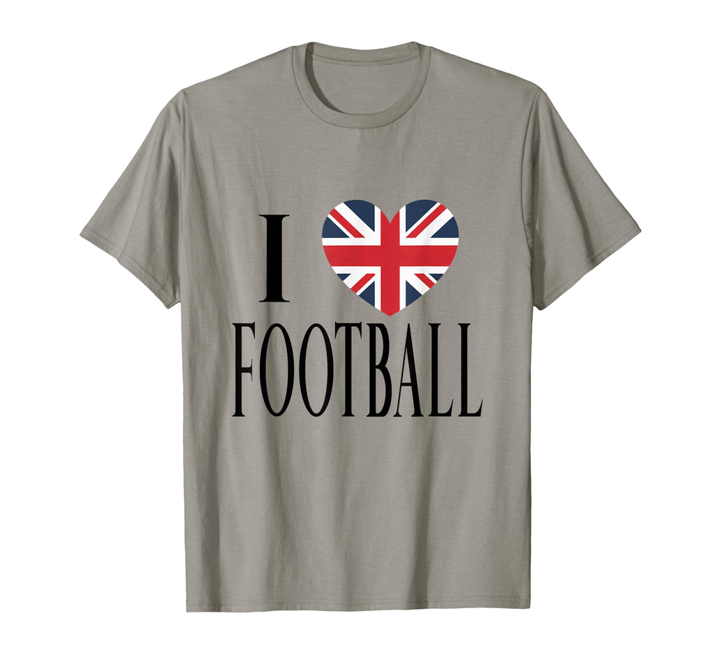 I Love Football Black British Flag T-Shirt - Fun Novelty Design Men Women - T-Shirt, Sweatshirt, Hoodie
