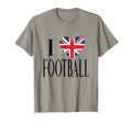 I Love Football Black British Flag T-Shirt - Fun Novelty Design Men Women - T-Shirt, Sweatshirt, Hoodie