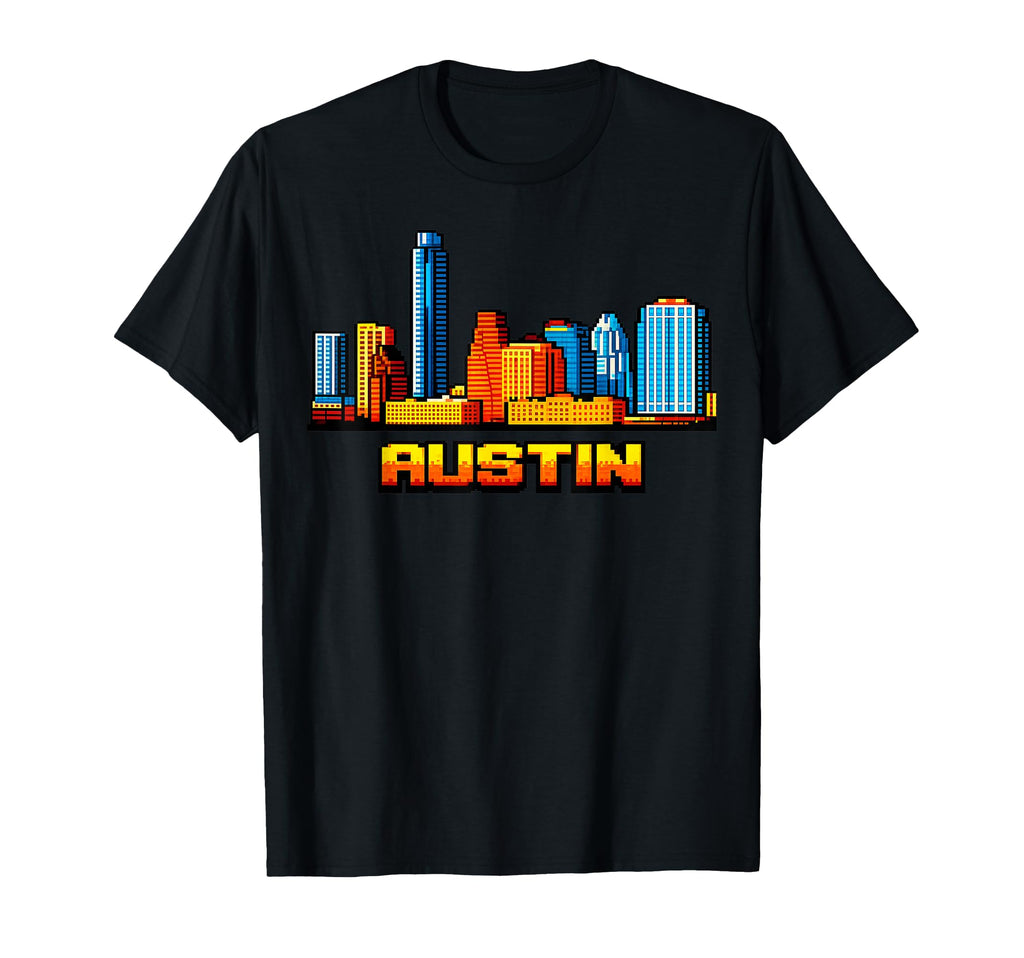 Austin 8 Bit Video Arcade Gamer Gaming T-Shirt - Unique Graphic for Adults - T-Shirt, Sweatshirt, Hoodie