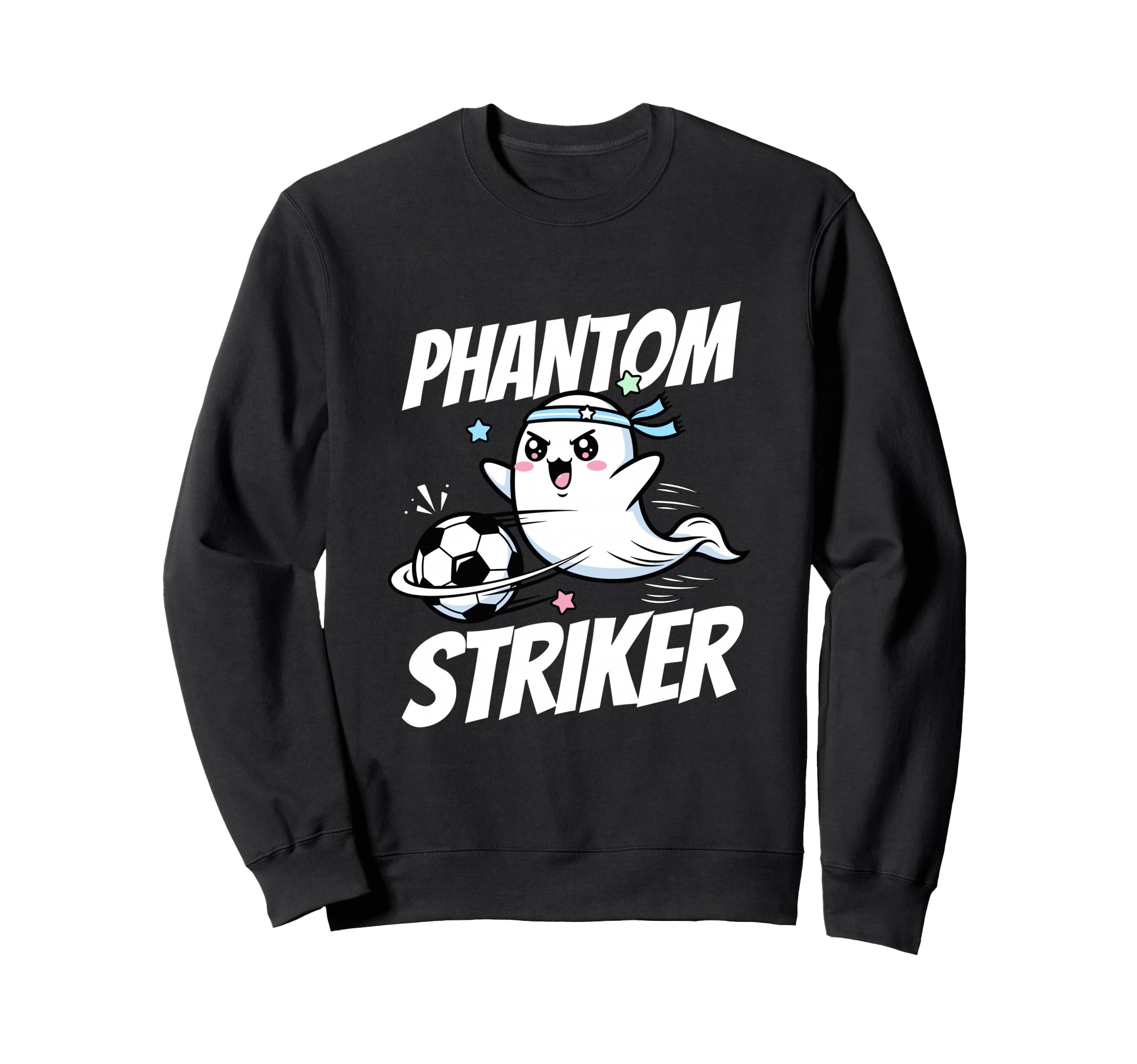 Phantom Striker Funny Ghost Soccer Sweatshirt - Graphic Print Men Women - T-Shirt, Sweatshirt, Hoodie