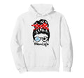 Mom Life Messy Bun Hair Funny Volleyball Hoodie - Custom Art Print Unisex - T-Shirt, Sweatshirt, Hoodie