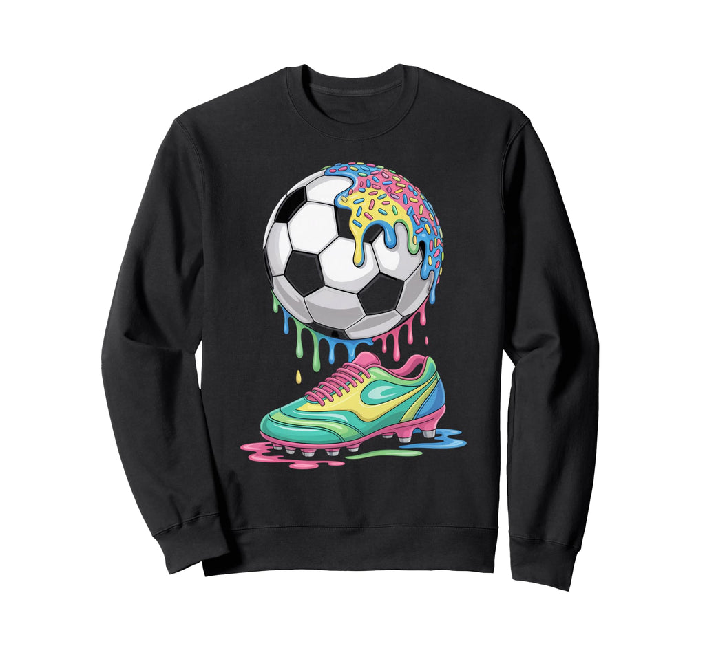 Soccer Ball Drip Ice Cream Drip Game Sweatshirt - Trendy Graphic Unisex - T-Shirt, Sweatshirt, Hoodie
