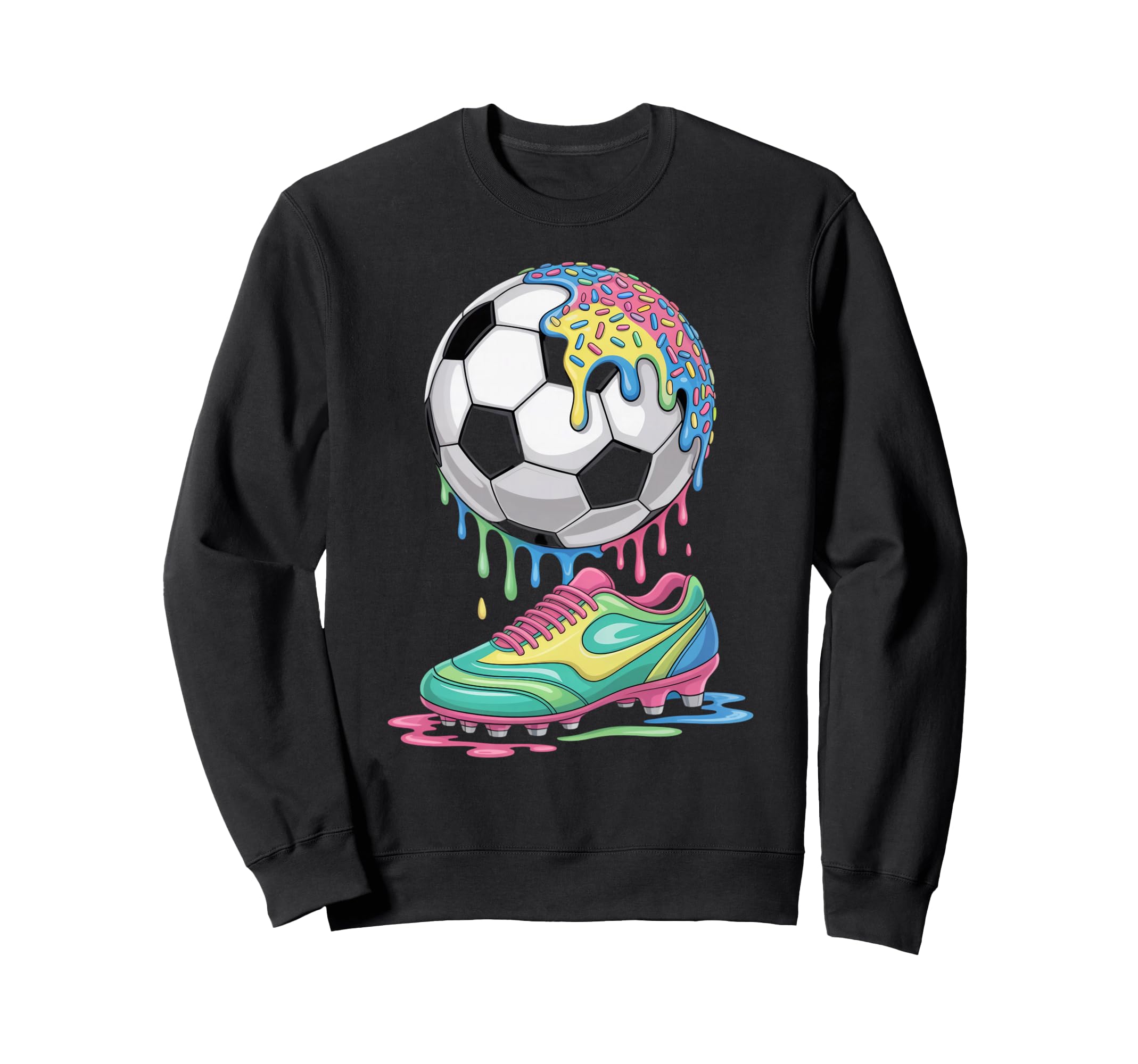 Soccer Ball Drip Ice Cream Drip Game Sweatshirt - Trendy Graphic Unisex - T-Shirt, Sweatshirt, Hoodie