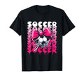 Groovy Soccer Coquette Bow Dripping Sport T-Shirt - Graphic Print Unisex - T-Shirt, Sweatshirt, Hoodie