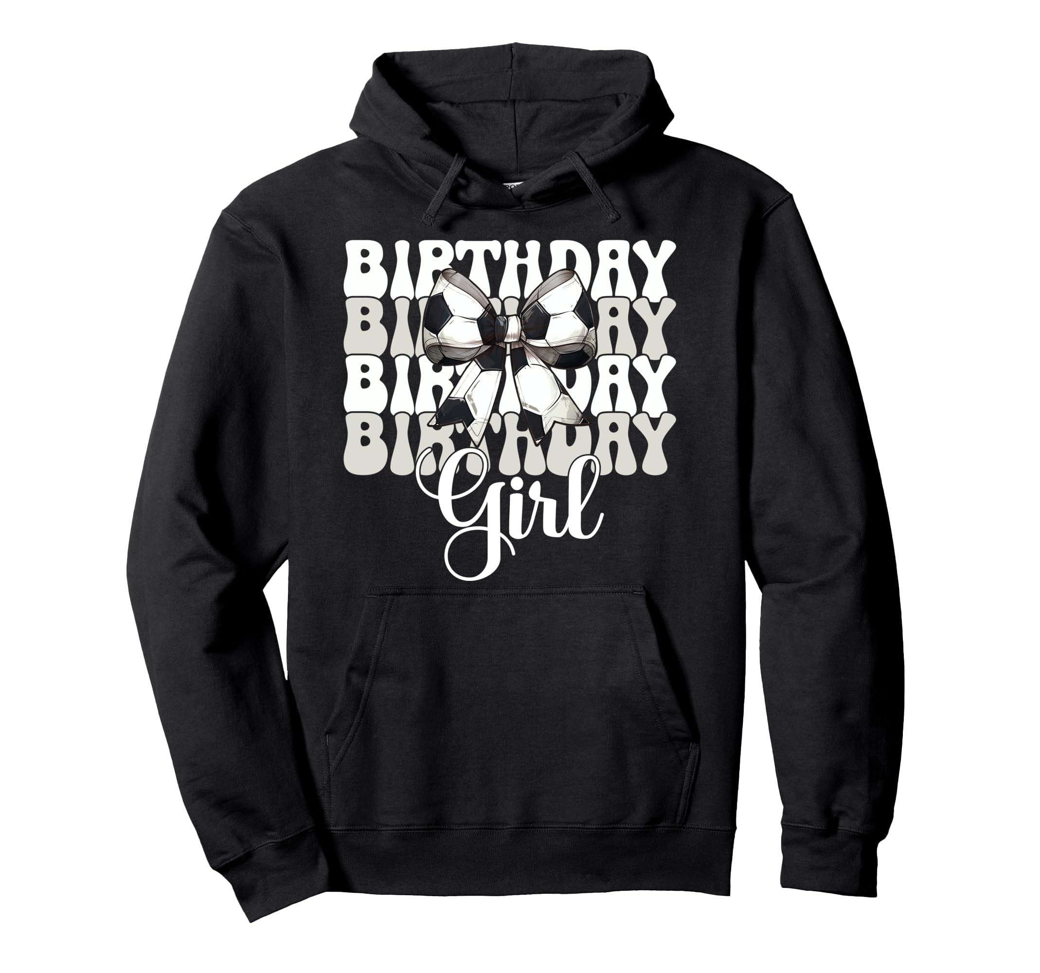 Birthday Soccer Coquette Bow Hoodie - Minimalist Print Men Women - T-Shirt, Sweatshirt, Hoodie
