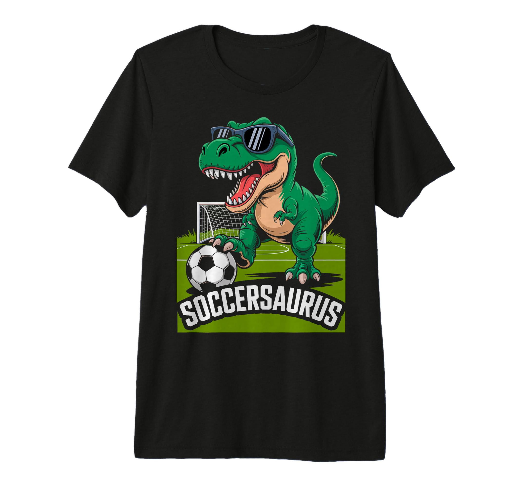 Soccersaurus Dinosaur T Rex T-Shirt - Casual Everyday Wear Men Women - T-Shirt, Sweatshirt, Hoodie