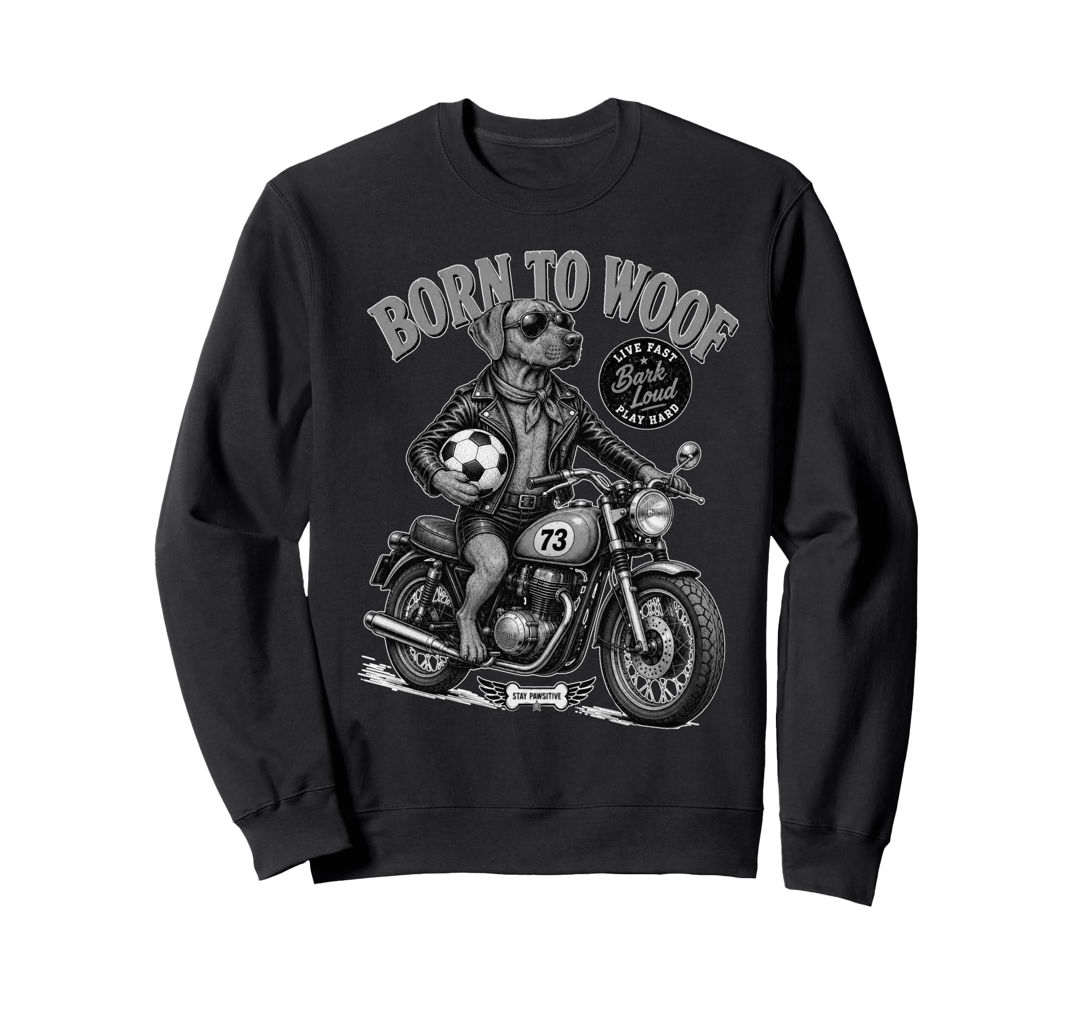 Ridgeback Motorbike Love Footbal Sweatshirt - Minimalist Print for Adults - T-Shirt, Sweatshirt, Hoodie