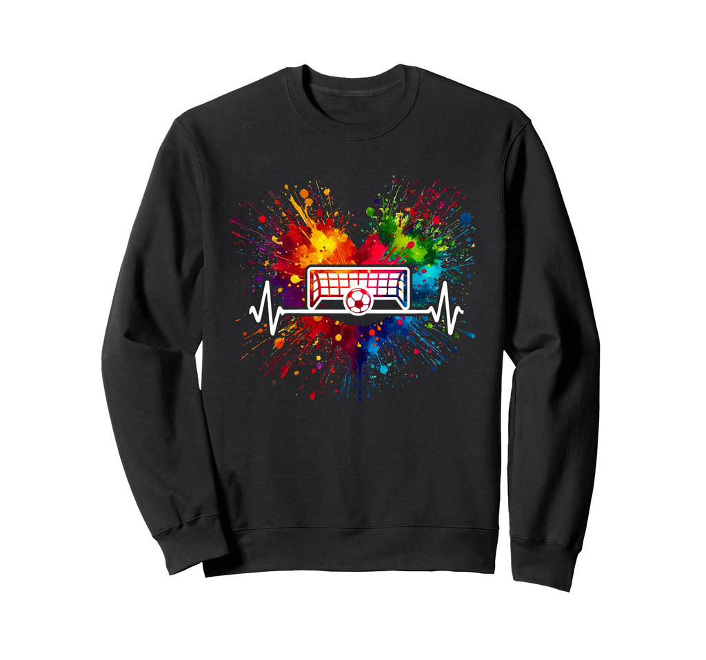 Soccer Heartbeat Colorful Splash Player Sweatshirt - Trendy Graphic Unisex - T-Shirt, Sweatshirt, Hoodie