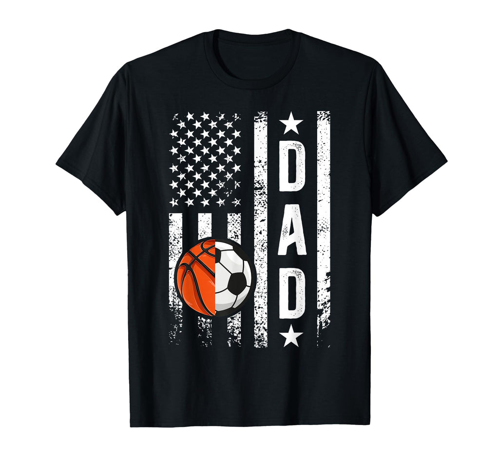 Basketball Soccer Dad Us Flag Soccer T-Shirt - Custom Art Print Men Women - T-Shirt, Sweatshirt, Hoodie