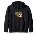 Leopard Heart Soccer Ball Soccer Sweatshirt - Graphic Print for Adults - T-Shirt, Sweatshirt, Hoodie
