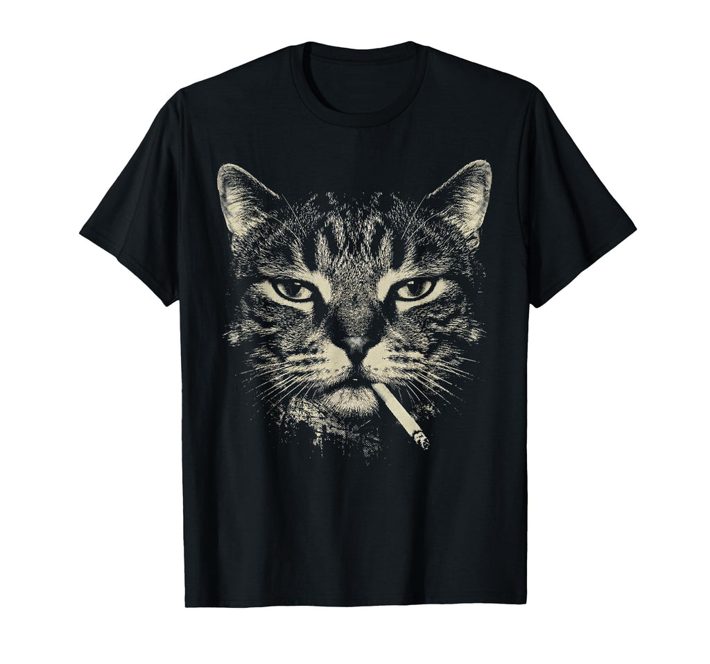 Funny Tabby Cat Smoking Cigarette Meme T-Shirt - Unique Graphic for Adults - T-Shirt, Sweatshirt, Hoodie