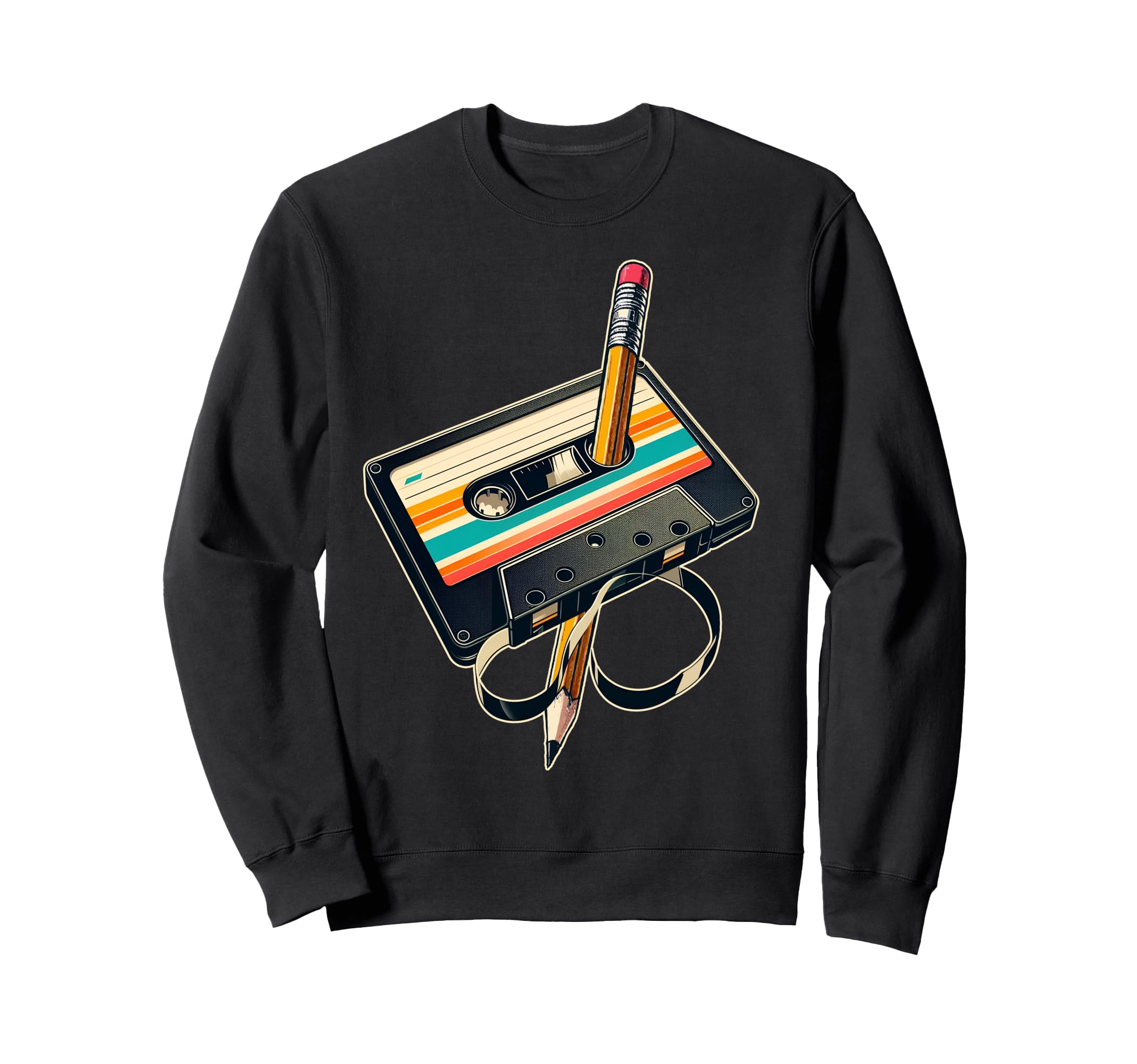 Pencil Rewind Cassette Tape Sweatshirt - Aesthetic Graphic for Adults - T-Shirt, Sweatshirt, Hoodie