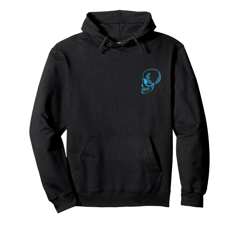 Blue Skull Surf Front Back Hoodie - Graphic Print Men Women - T-Shirt, Sweatshirt, Hoodie
