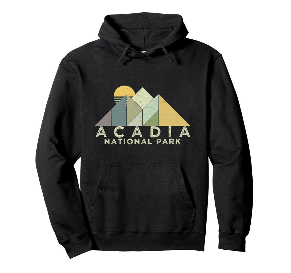 Acadia National Park Distressed Hoodie - Fun Novelty Design Men Women - T-Shirt, Sweatshirt, Hoodie