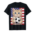 Patriotic Kitten Soccer Ball Distressed T-Shirt - Unique Graphic Unisex - T-Shirt, Sweatshirt, Hoodie