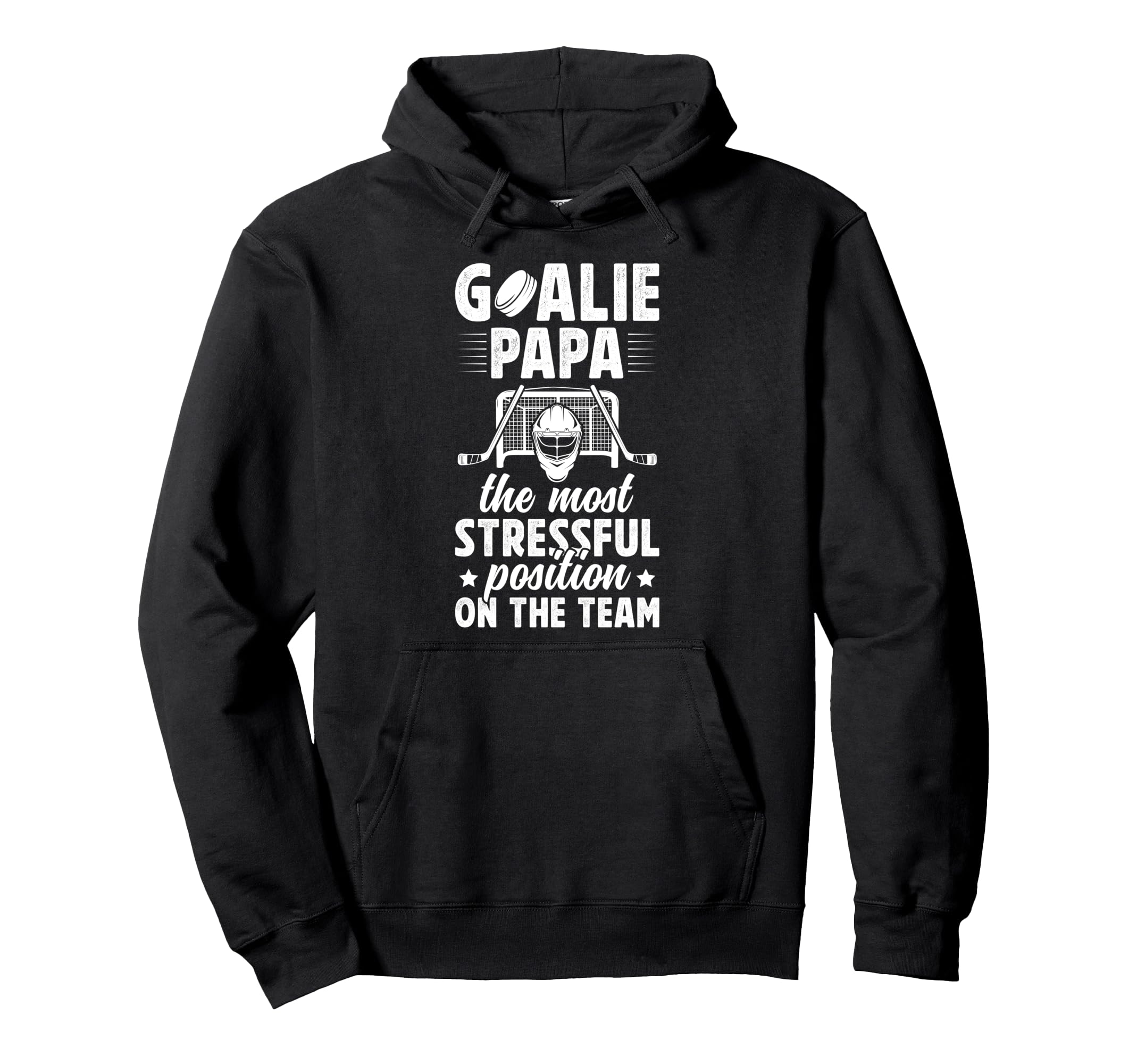 Funny Hockey Goalie Papa Ice Hockey Hoodie - Graphic Print for Adults - T-Shirt, Sweatshirt, Hoodie