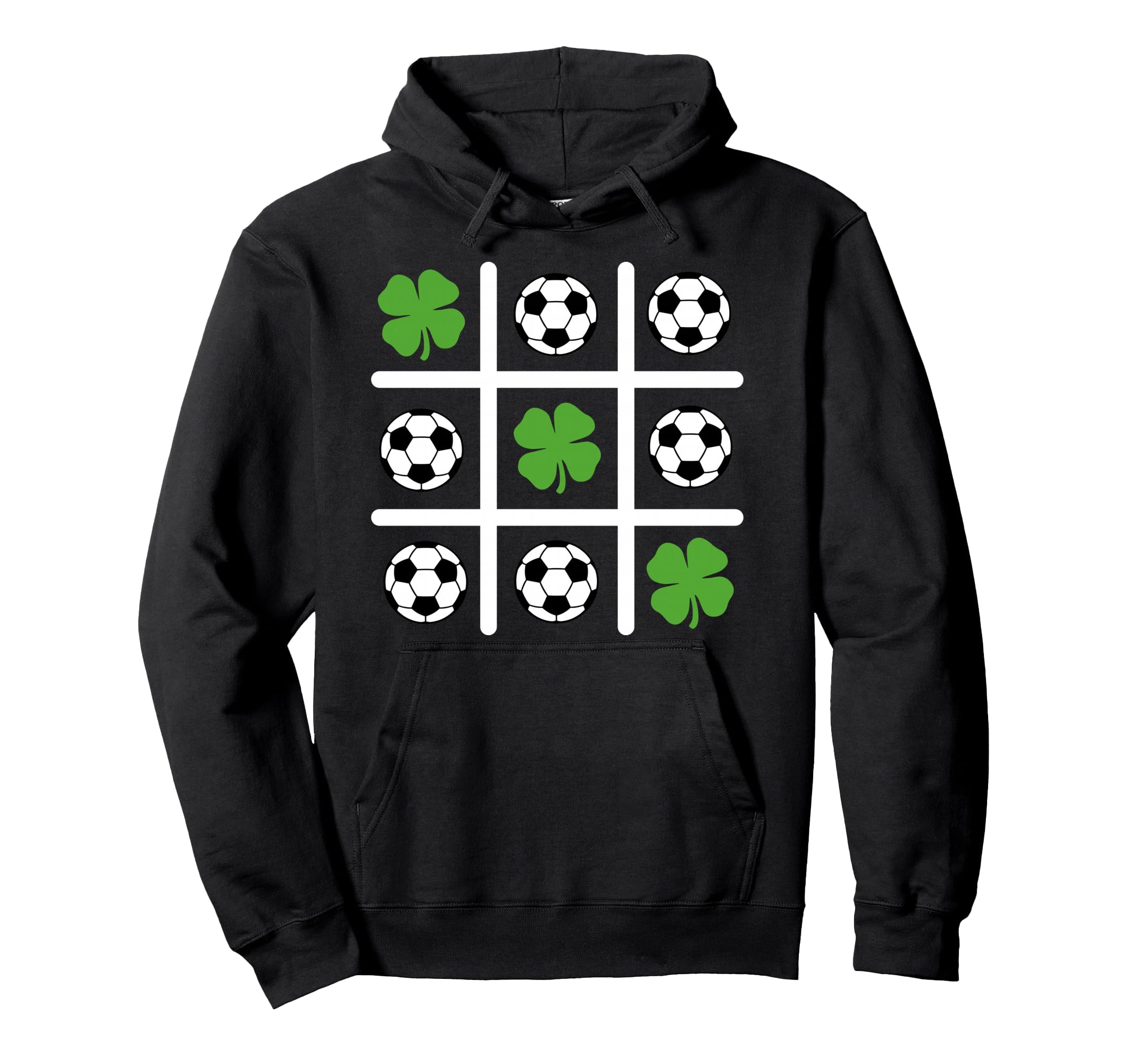 St Patricks Day Tic Tac Toe Soccer Hoodie - Trendy Graphic for Adults - T-Shirt, Sweatshirt, Hoodie