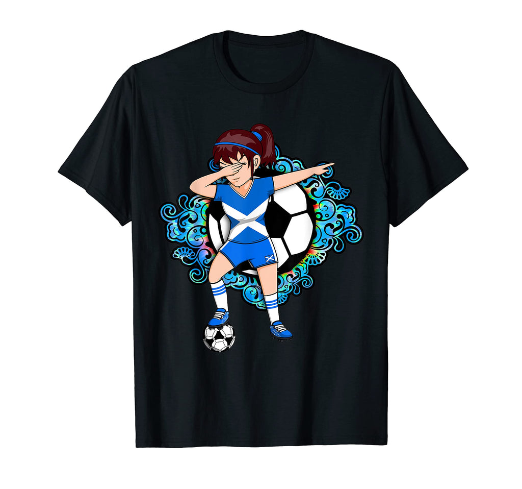 Dabbing Soccer Scotland Jersey Floral T-Shirt - Graphic Print Men Women - T-Shirt, Sweatshirt, Hoodie
