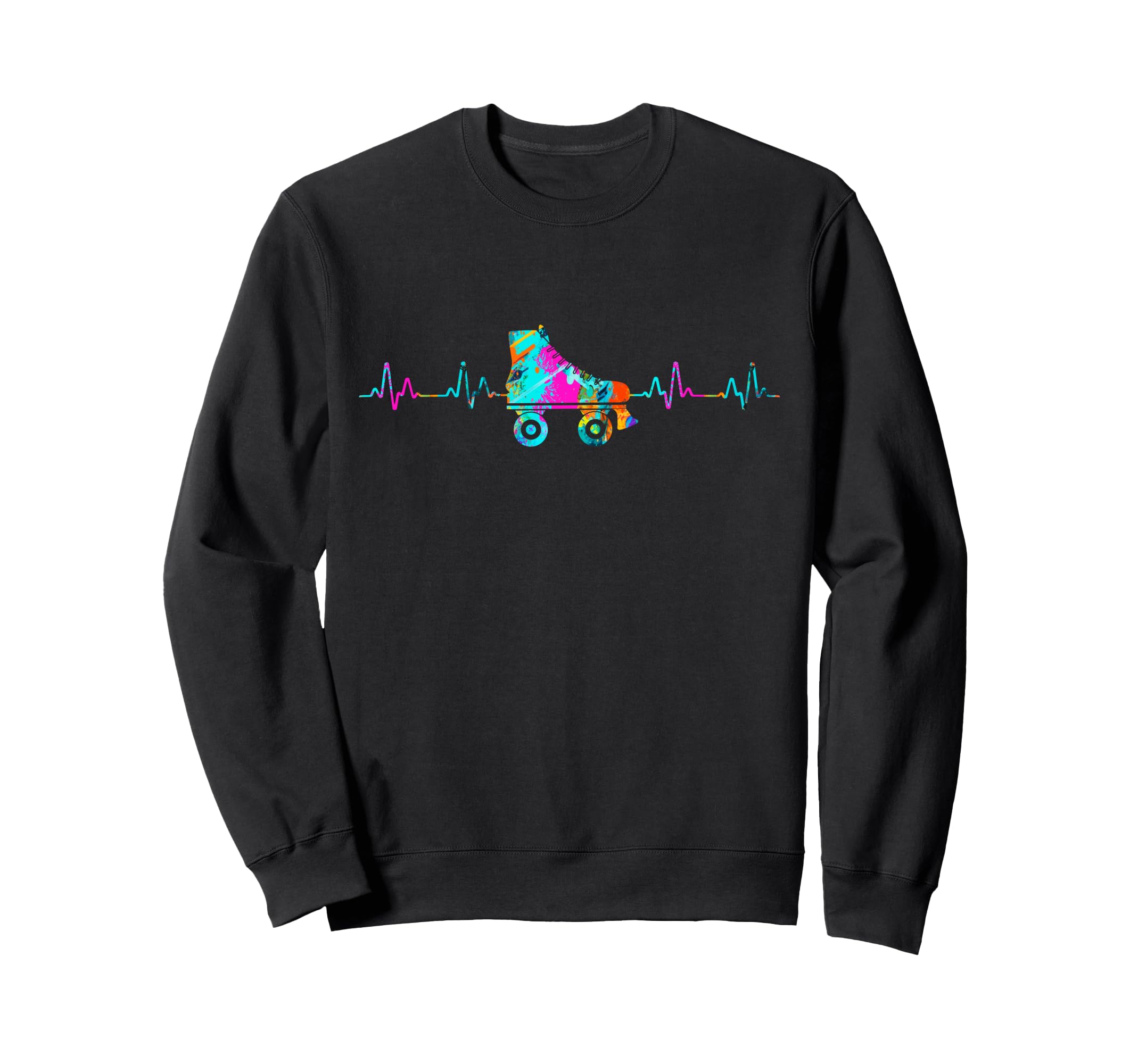 Roller Skating Skate Heartbeat Sweatshirt - Aesthetic Graphic Unisex - T-Shirt, Sweatshirt, Hoodie